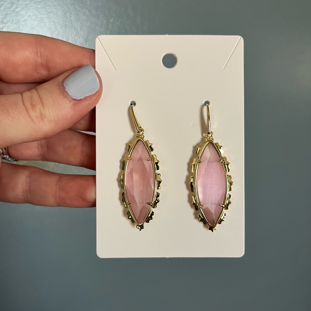 Kendra Scot Pink and Yellow Gold Drop Earrings